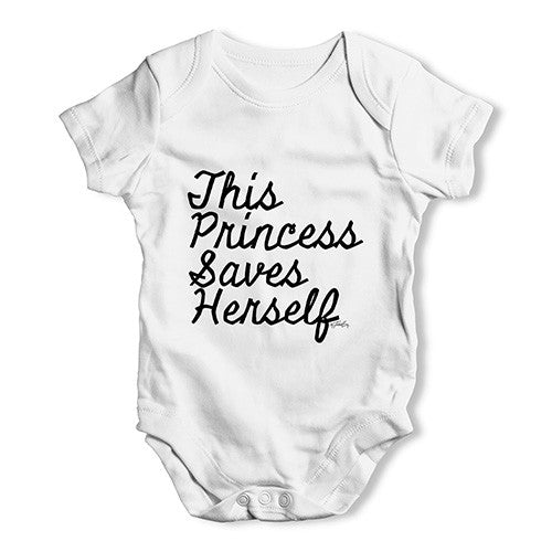 This Princess Saves Herself Baby Unisex Baby Grow Bodysuit