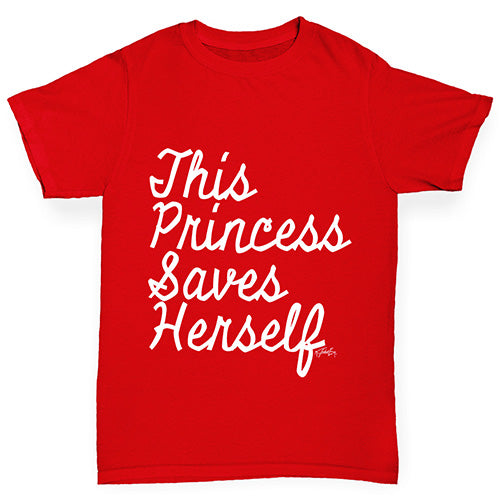 This Princess Saves Herself Girl's T-Shirt 