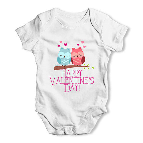 Valentine's Day Owls Baby Unisex Baby Grow Bodysuit