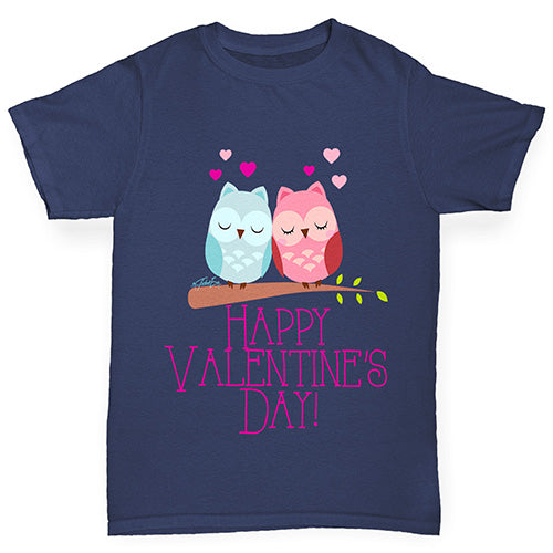 Valentine's Day Owls Boy's T-Shirt