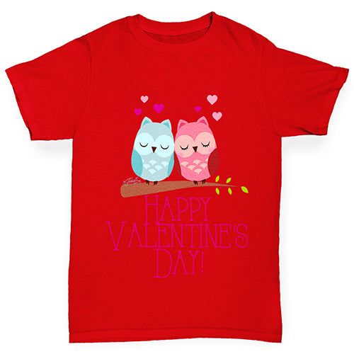 Valentine's Day Owls Boy's T-Shirt