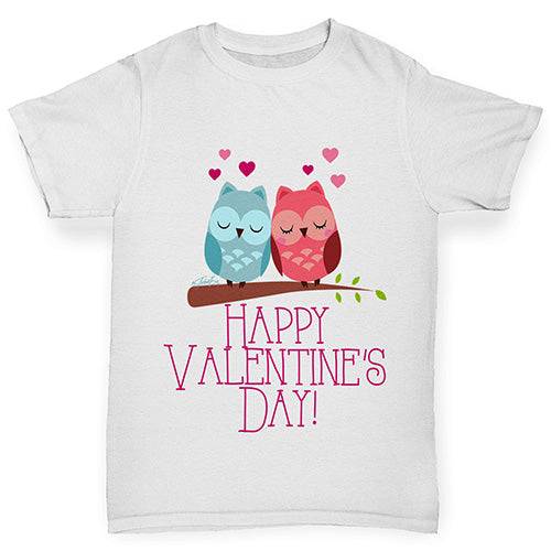 Valentine's Day Owls Boy's T-Shirt