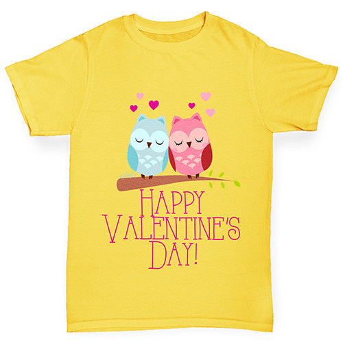 Valentine's Day Owls Boy's T-Shirt