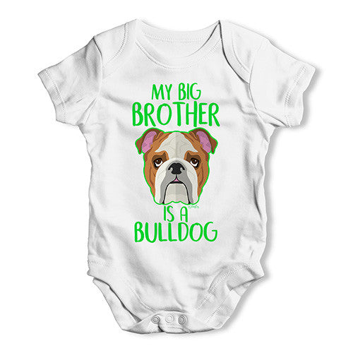 Personalised My Sibling Is A Bulldog Baby Unisex Baby Grow Bodysuit