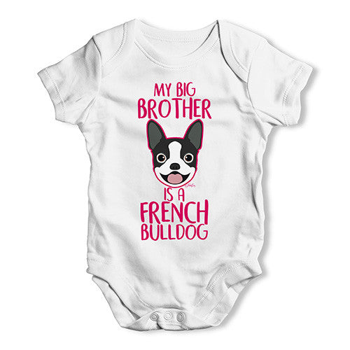 Personalised My Sibling Is A French Bulldog Baby Unisex Baby Grow Bodysuit