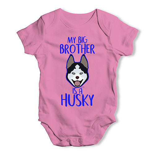 Personalised My Sibling Is A Husky Baby Unisex Baby Grow Bodysuit