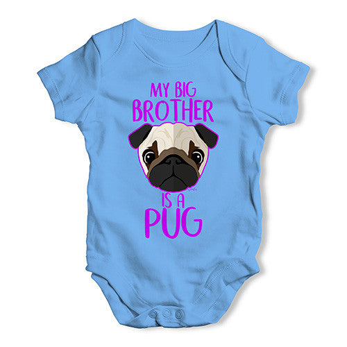 Personalised My Sibling Is A Pug Baby Unisex Baby Grow Bodysuit