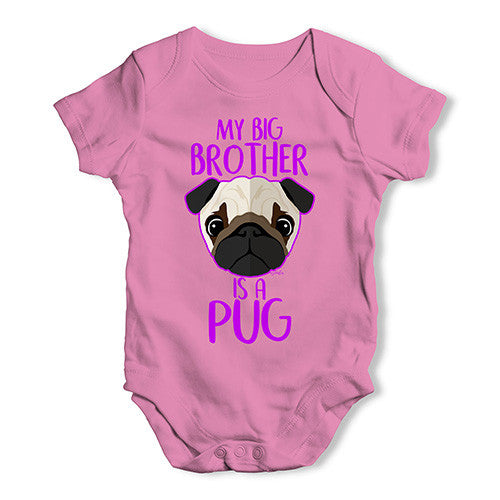 Personalised My Sibling Is A Pug Baby Unisex Baby Grow Bodysuit