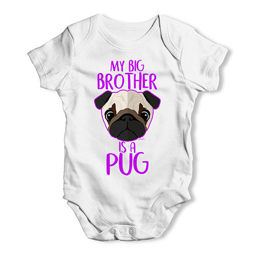 Personalised My Sibling Is A Pug Baby Unisex Baby Grow Bodysuit