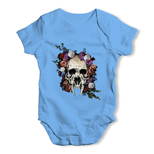 Sabretooth Skull Flowers Baby Unisex Baby Grow Bodysuit