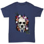 Sabretooth Skull Flowers Boy's T-Shirt