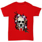 Sabretooth Skull Flowers Girl's T-Shirt 