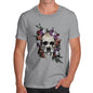 Sabretooth Skull Flowers Men's T-Shirt