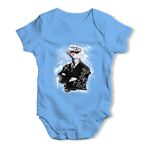 Talk To The Fist Baby Unisex Baby Grow Bodysuit