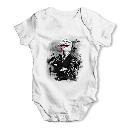 Talk To The Fist Baby Unisex Baby Grow Bodysuit