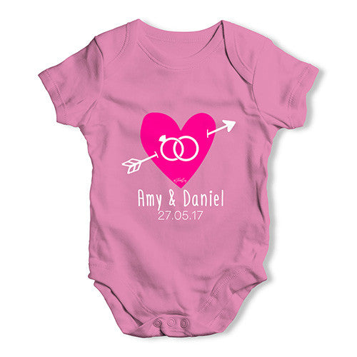 Personalised Cupid's Heart Baby Unisex Baby Grow Bodysuit