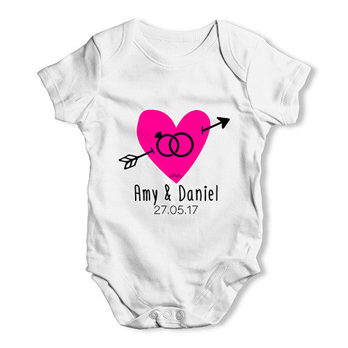 Personalised Cupid's Heart Baby Unisex Baby Grow Bodysuit