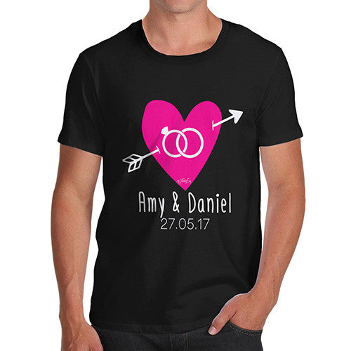 Personalised Couples Name Cupid's Heart Men's T-Shirt