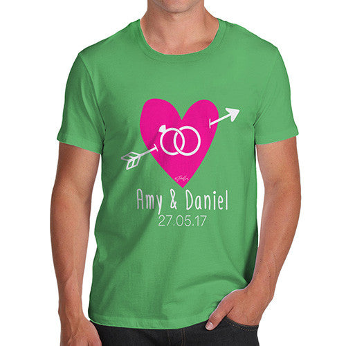 Personalised Couples Name Cupid's Heart Men's T-Shirt