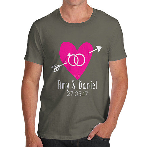 Personalised Couples Name Cupid's Heart Men's T-Shirt