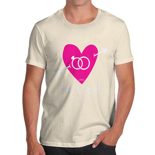 Personalised Couples Name Cupid's Heart Men's T-Shirt