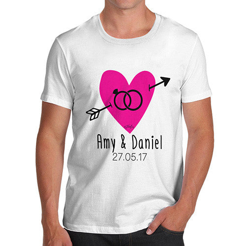 Personalised Couples Name Cupid's Heart Men's T-Shirt