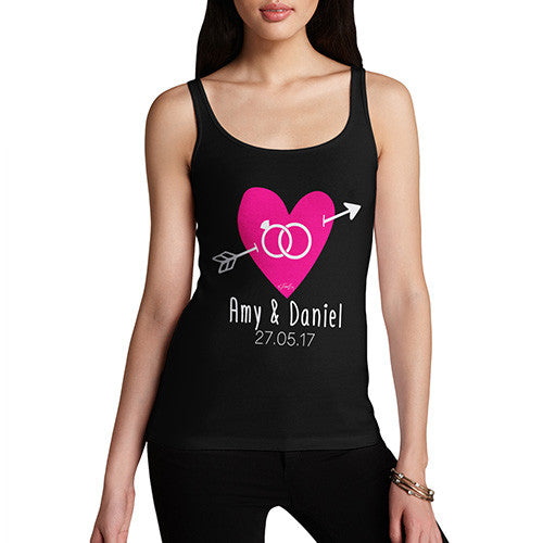 Personalised Couples Name Cupid's Heart Women's Tank Top