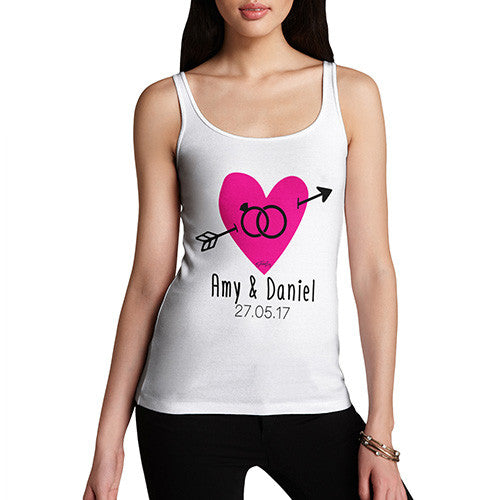 Personalised Couples Name Cupid's Heart Women's Tank Top