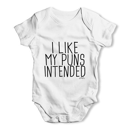 I Like My Puns Intended Baby Unisex Baby Grow Bodysuit