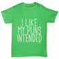 I Like My Puns Intended Girl's T-Shirt 