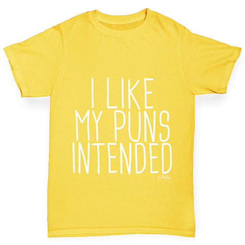 I Like My Puns Intended Girl's T-Shirt 