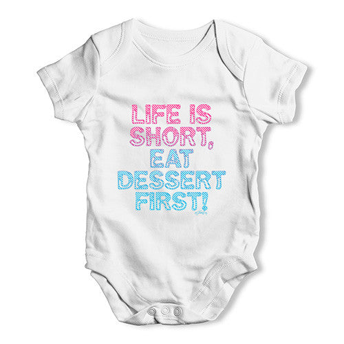 Eat Dessert First Baby Unisex Baby Grow Bodysuit
