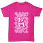 I Love You Neon Hearts Girl's T-Shirt 