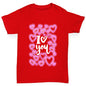 I Love You Neon Hearts Girl's T-Shirt 