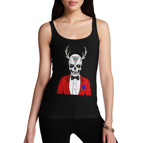 Illuminati Skull Man Women's Tank Top