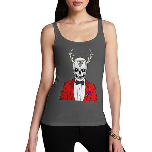 Illuminati Skull Man Women's Tank Top