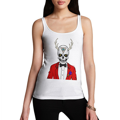 Illuminati Skull Man Women's Tank Top