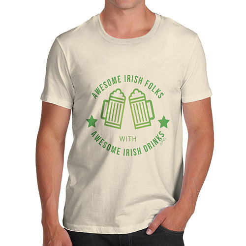 Awesome Irish Folks with Awesome Irish Drinks Beer Green Men's T-Shirt