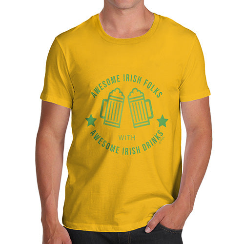 Awesome Irish Folks with Awesome Irish Drinks Beer Green Men's T-Shirt