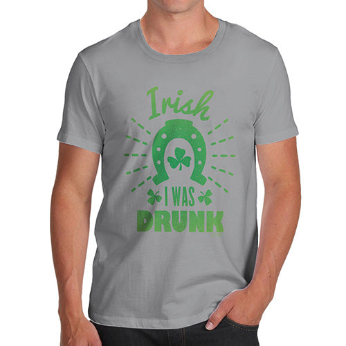 Irish I was Drunk Shamrock Horseshoe Men's T-Shirt