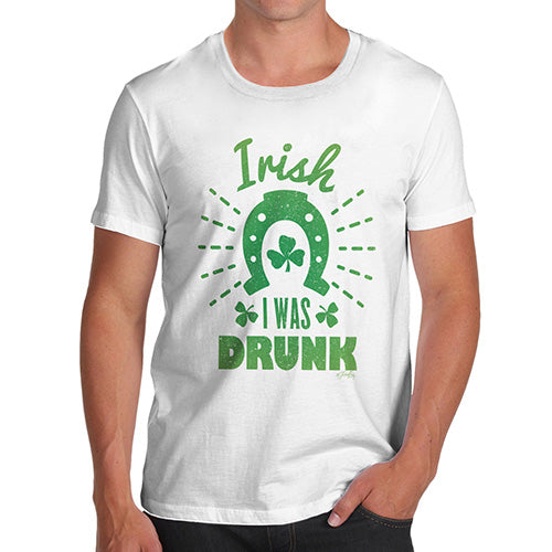 Irish I was Drunk Shamrock Horseshoe Men's T-Shirt