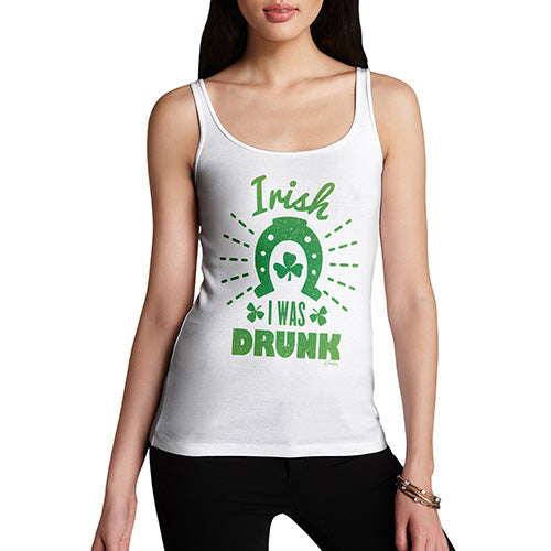 Irish I was Drunk Shamrock Horseshoe Women's Tank Top