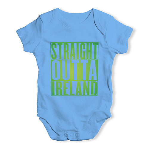 Baby Girl Clothes Straight Outta Ireland Green  Baby Unisex Baby Grow Bodysuit 0-3 Months Blue