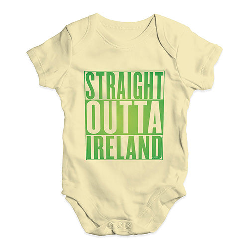 Baby Girl Clothes Straight Outta Ireland Green  Baby Unisex Baby Grow Bodysuit 6-12 Months Lemon