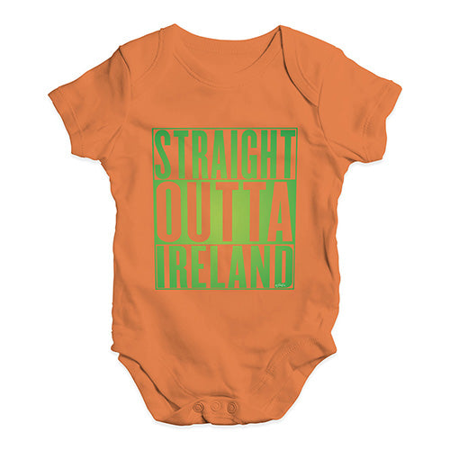 Cute Infant Bodysuit Straight Outta Ireland Green  Baby Unisex Baby Grow Bodysuit 0-3 Months Orange