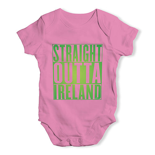 Funny Baby Bodysuits Straight Outta Ireland Green  Baby Unisex Baby Grow Bodysuit 0-3 Months Pink