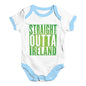 Bodysuit Baby Romper Straight Outta Ireland Green  Baby Unisex Baby Grow Bodysuit 6-12 Months White Blue Trim