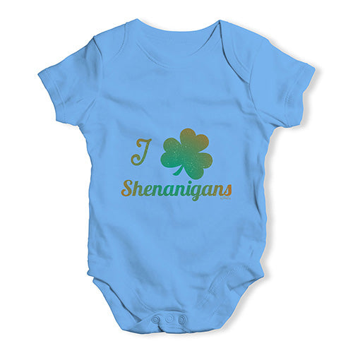 Bodysuit Baby Romper I Love Shamrock Shenanigans Irish Green Baby Unisex Baby Grow Bodysuit 6-12 Months Blue