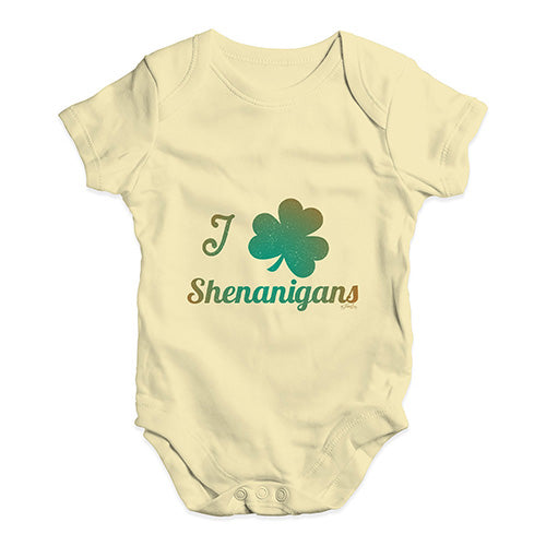 Funny Baby Clothes I Love Shamrock Shenanigans Irish Green Baby Unisex Baby Grow Bodysuit 0-3 Months Lemon