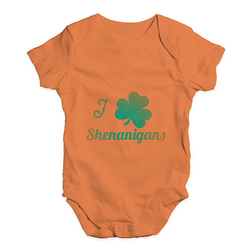 Baby Boy Clothes I Love Shamrock Shenanigans Irish Green Baby Unisex Baby Grow Bodysuit 6-12 Months Orange